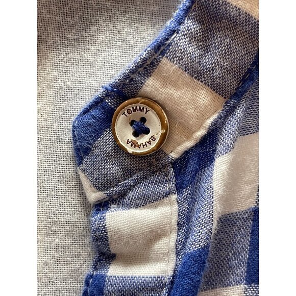 Tommy Bahama Blue And White Gingham Print Button Front Sleeveless Dress Size XXS - Picture 8 of 11